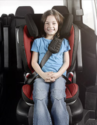 Boy in booster seat